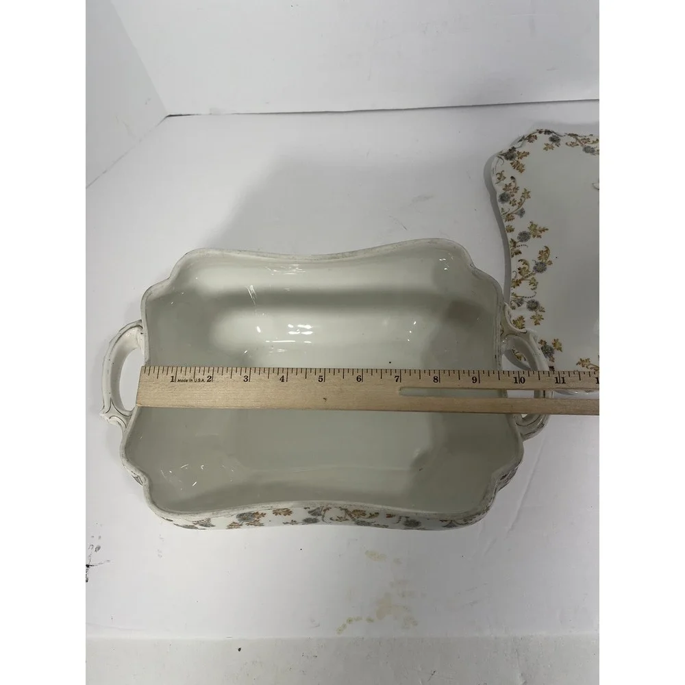 Haviland Limoges Rectangular Tureen With Lid Bowl  Fine Bone Shleiger Depose‎